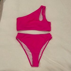 Bright pink bikini